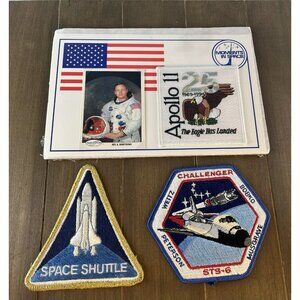 Lot 3 Vtg Patches NASA Neil Armstrong Space Apollo STS 25th Anniversary
